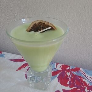 Lime Green Candle in Glass